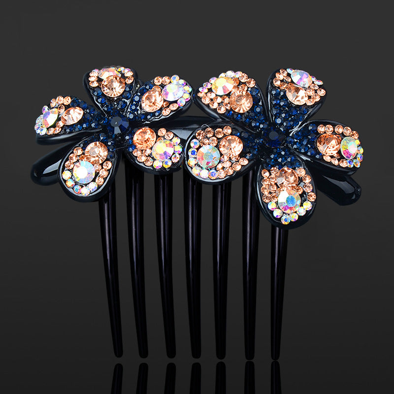 Hair accessories diamond and flower comb