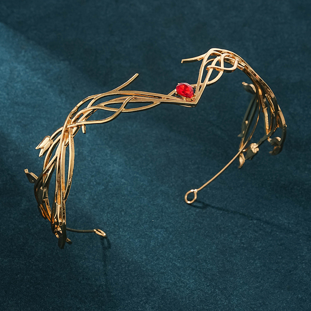 Goddess Warrior Leaves Forehead Ornament Headdress Alloy