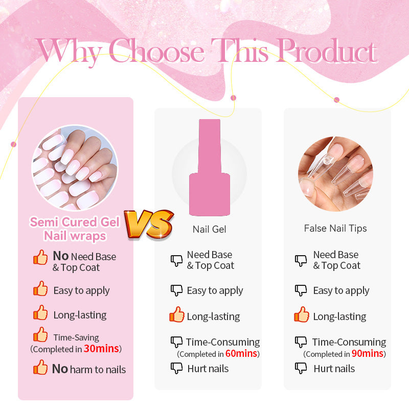 Harunouta Semi-curing French Gel Nail Stickers