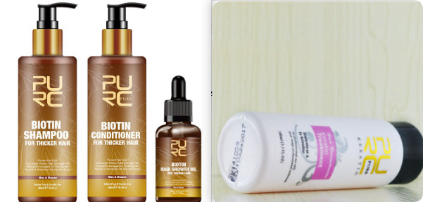 PURC Hair Care Ginger Biotin Three-piece Shampoo Conditioner Repair Dry And Frizz Essential Oil