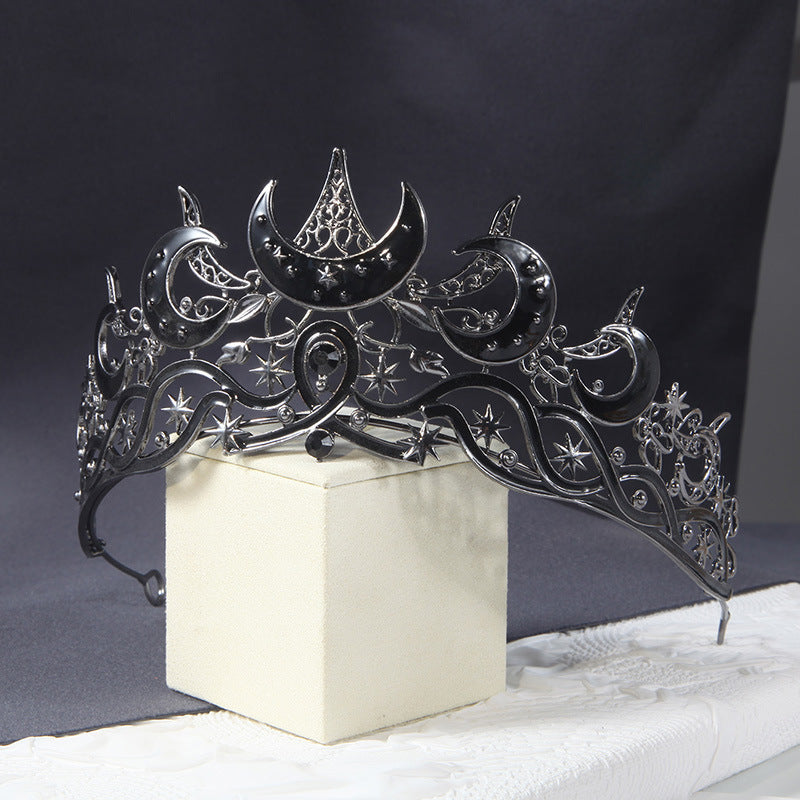 European And American Dark Crescent Shape Design Bridal Wedding Crown