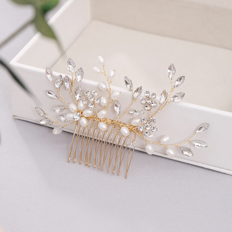 Hand-woven Pearl Hair Comb Hair Comb Headdress