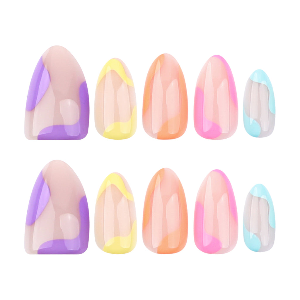 Press On Nails High-grade Contrast Color Colorful Nail Wear Short