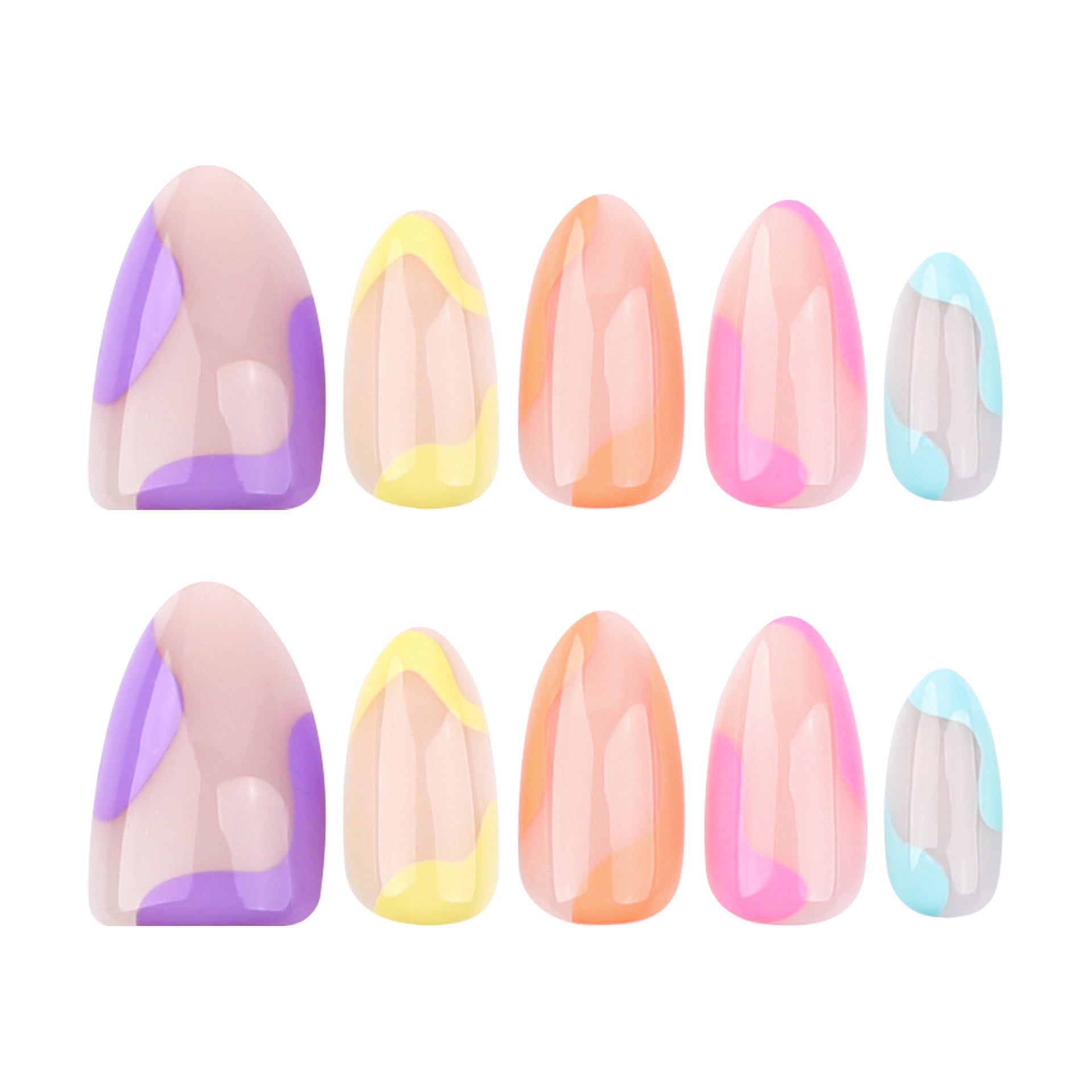 Press On Nails High-grade Contrast Color Colorful Nail Wear Short