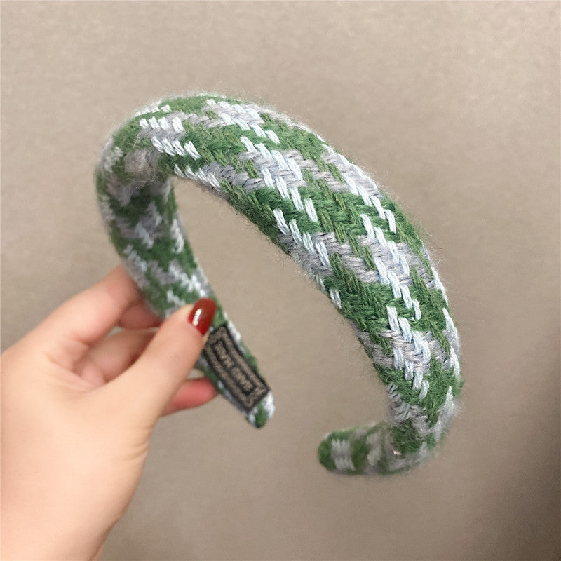 Women's Knitted Sponge High Skull Top Wide Headband