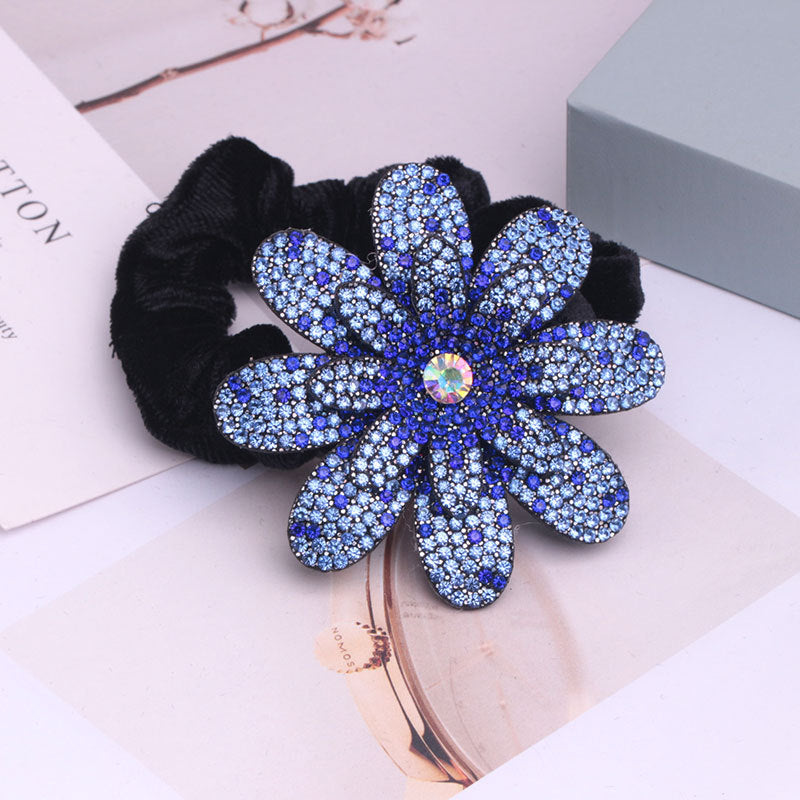 Ethnic Feng Shui Diamond Fabric Pig Intestine Hair Tie Headdress