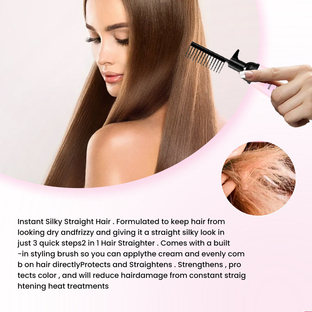 Black Dress One Comb Straight Free Pull-free Straight Hair Soft Macerating Agent Shaping One Comb Straight Gentle Not Hurt Hair Hair Relaxer