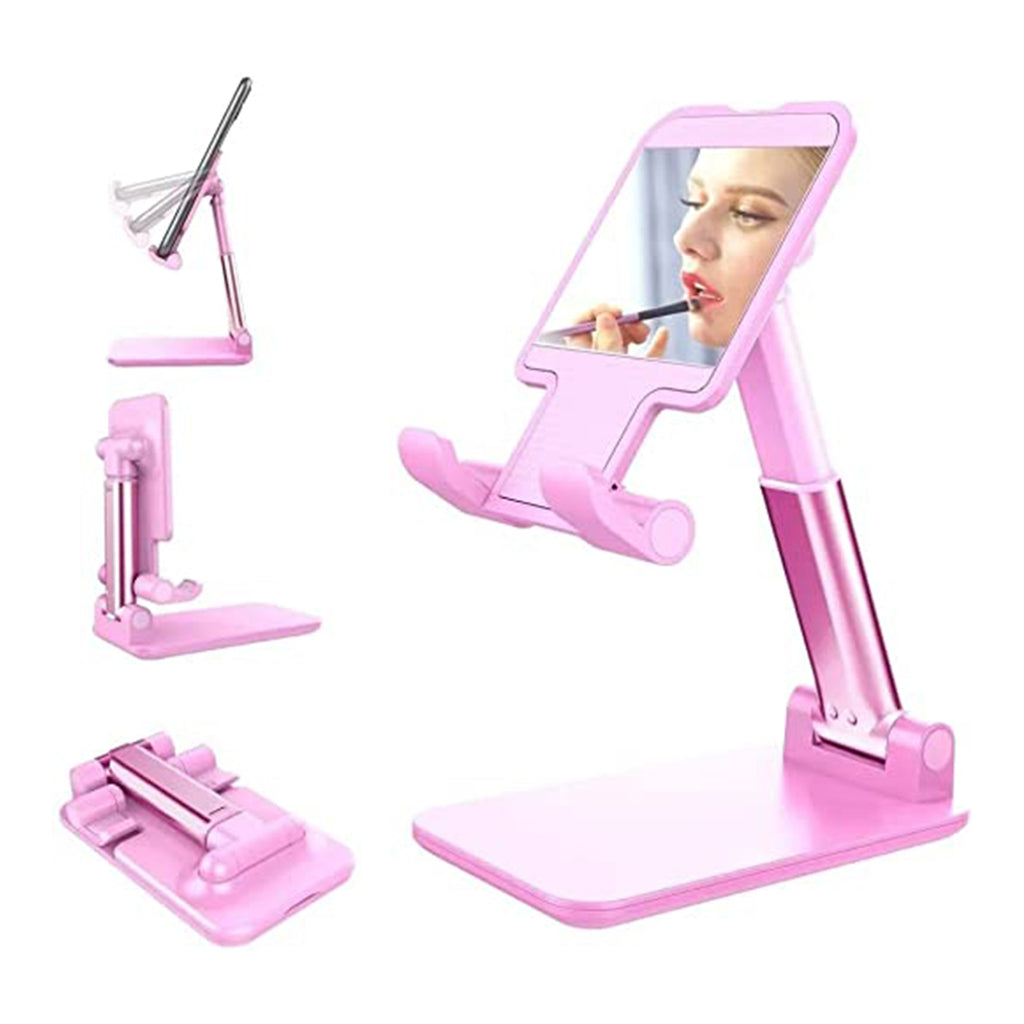 6636 Desktop Cell Phone Stand Phone Holder With Mirror Full 3-way Adjustable Phone Stand For Desk Height + Angles Perfect As Desk Organizers And Accessories.