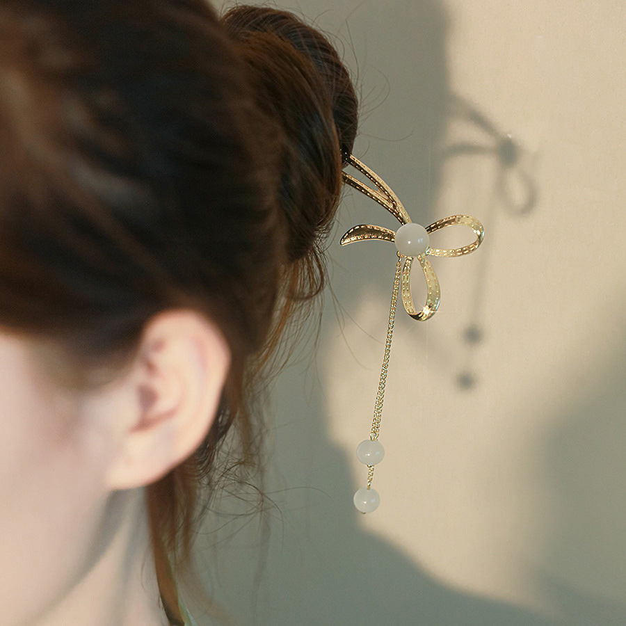Bow Hairpin Simple Modern Crystal