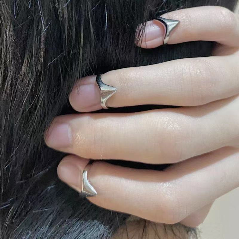 Geometric Alloy Nail Ring Knuckle Jewelry