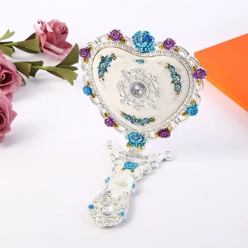 Metal Heart-shaped Handle Mirror Comb Set