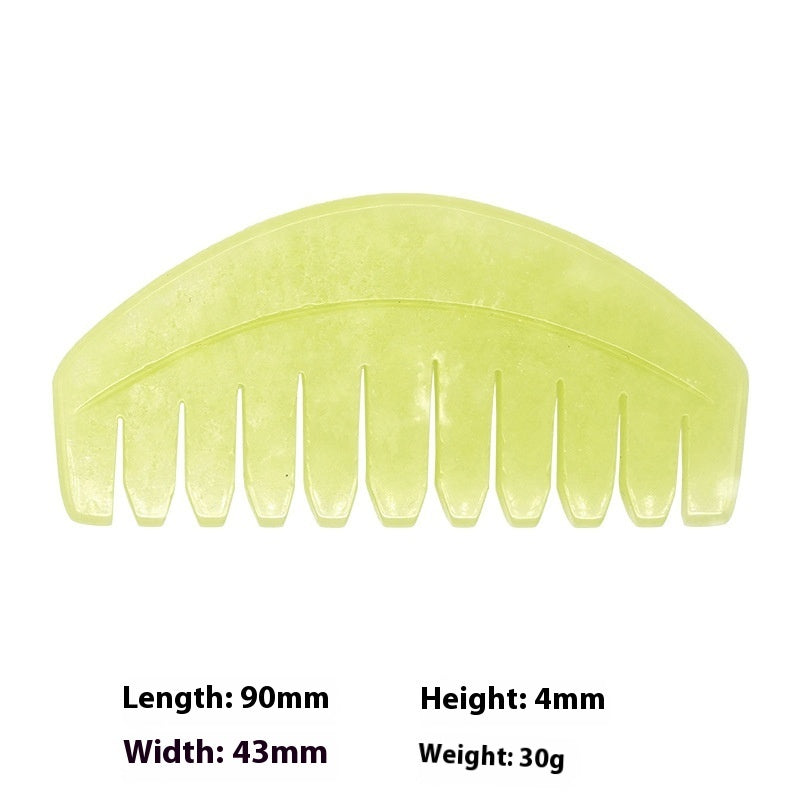 Dual-purpose Scraping Scalp Meridian Portable Head Massage Jade Comb