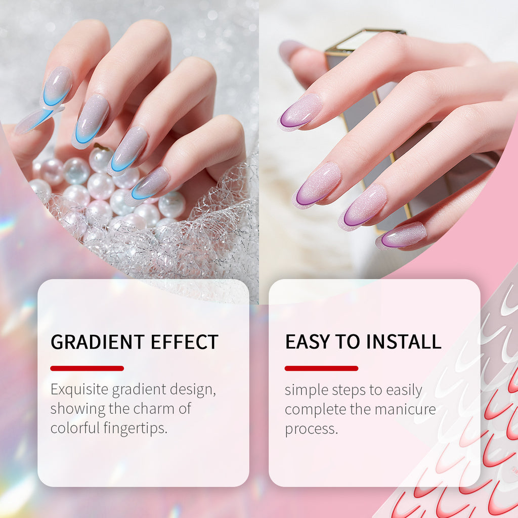 Eelhope Gradient Nail Sticker Simple Manicures Decoration