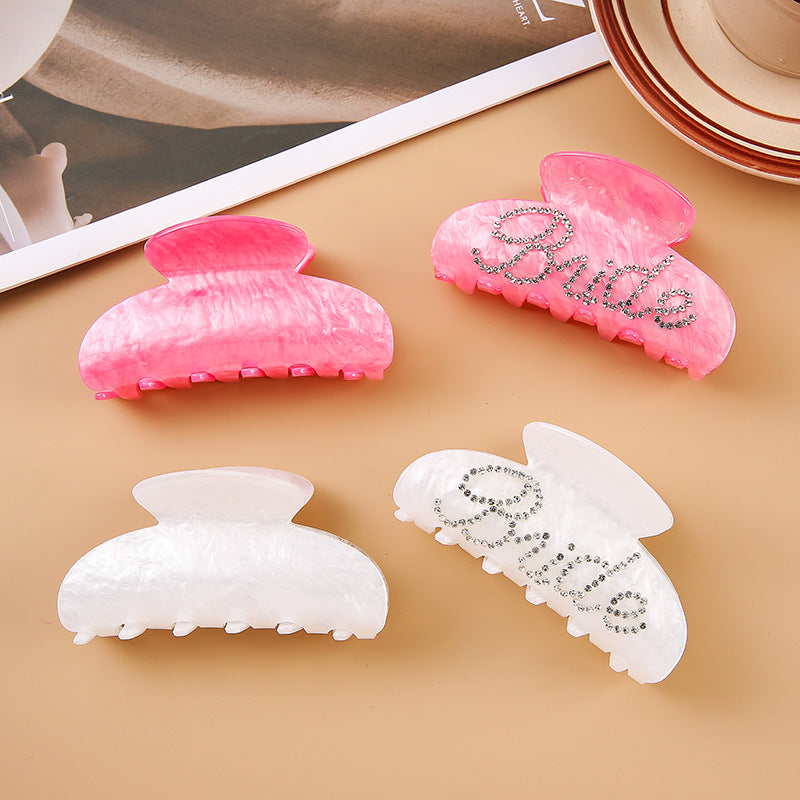 Multi-Diamond Acrylic Shower Shark Clip Back Clip