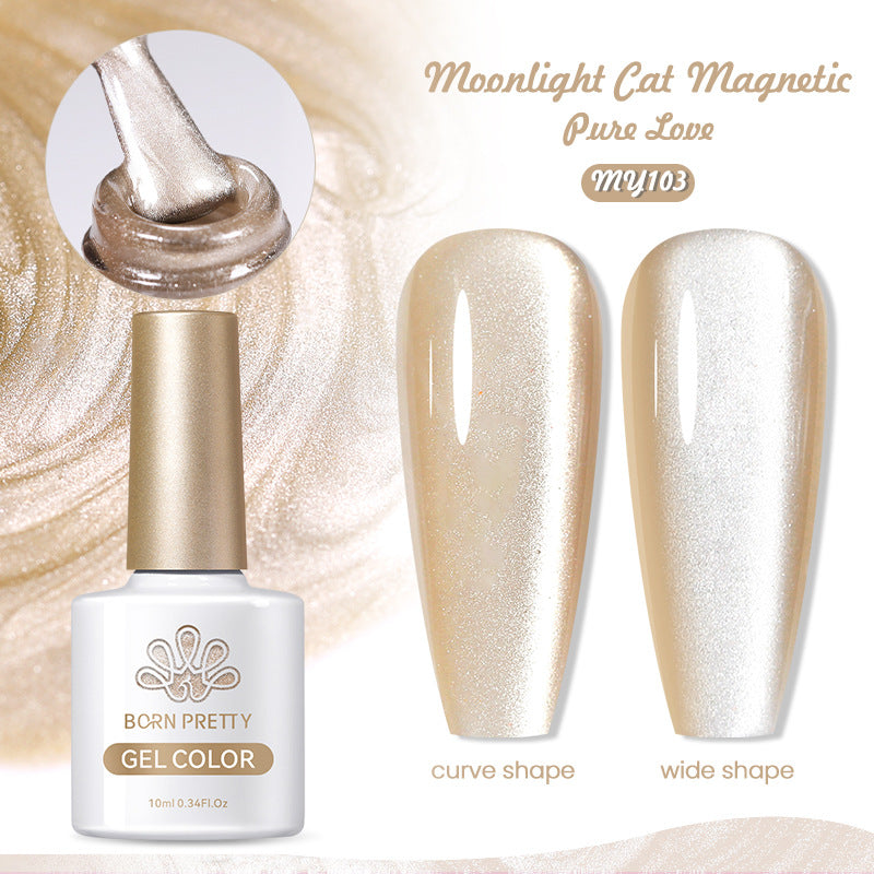 Born Pretty Mirror Porcelain White Cat's Eye White Moonlight Gel Nail Polish