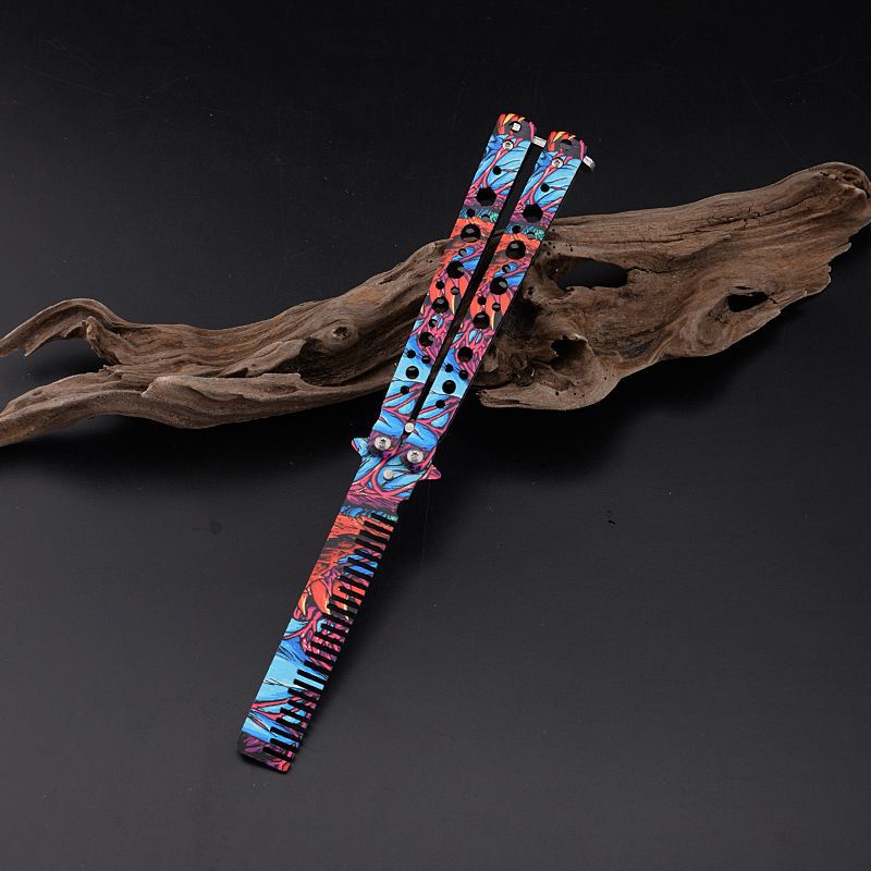 Folding Butterfly Comb Knife Stainless Steel Practice