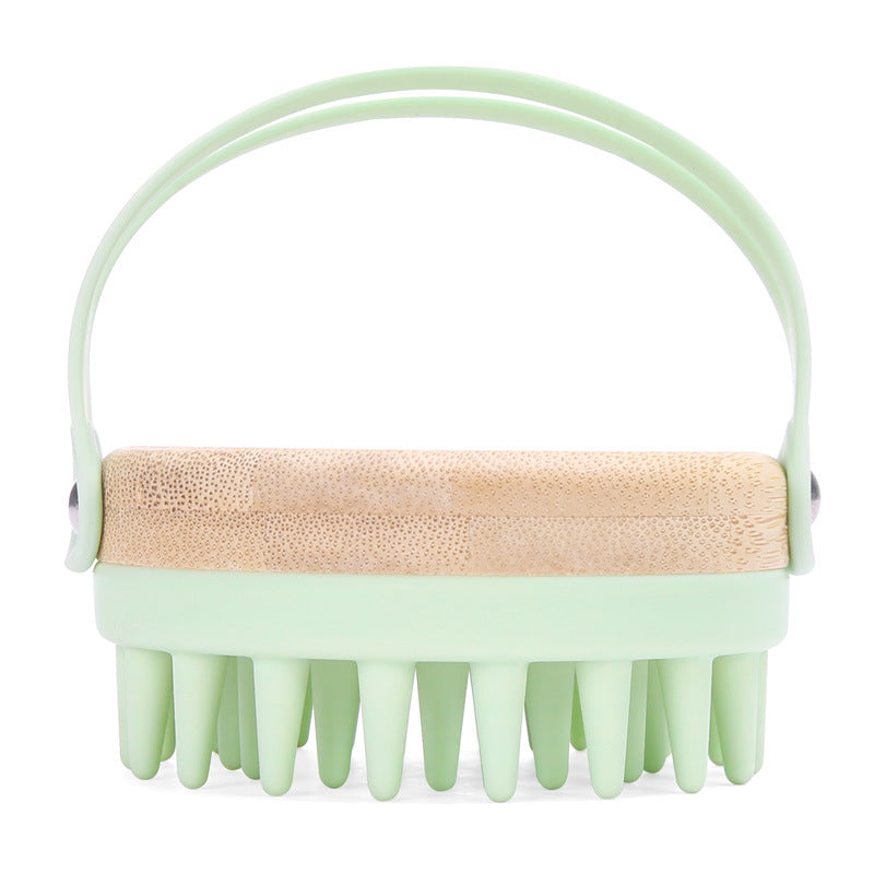 Environmentally Friendly Food Grade Silicone Bamboo Wood Shampoo Brush