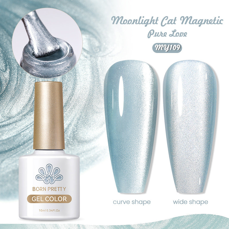 Born Pretty Mirror Porcelain White Cat's Eye White Moonlight Gel Nail Polish