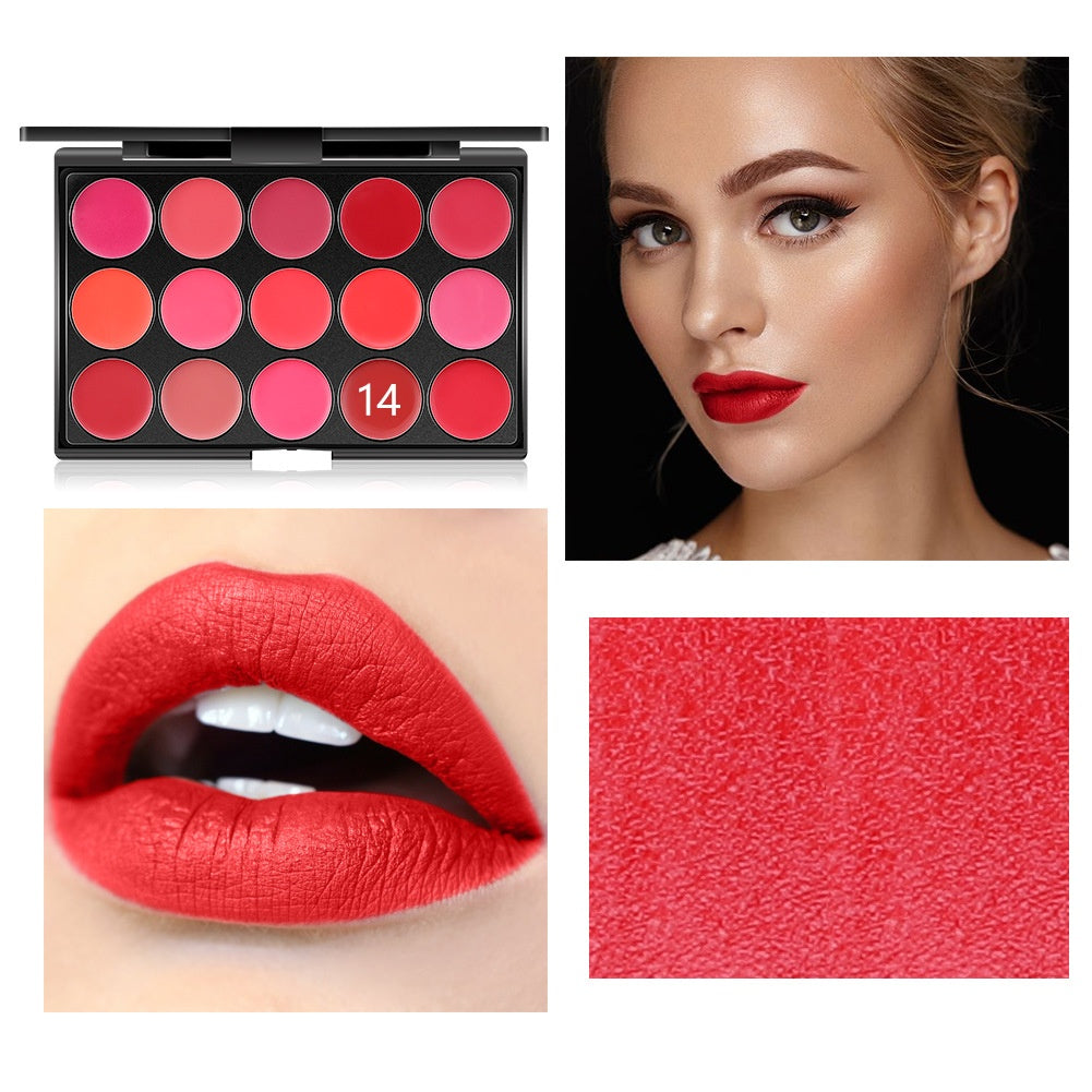 15 Colors Lipstick Lip Gloss Makeup Palette