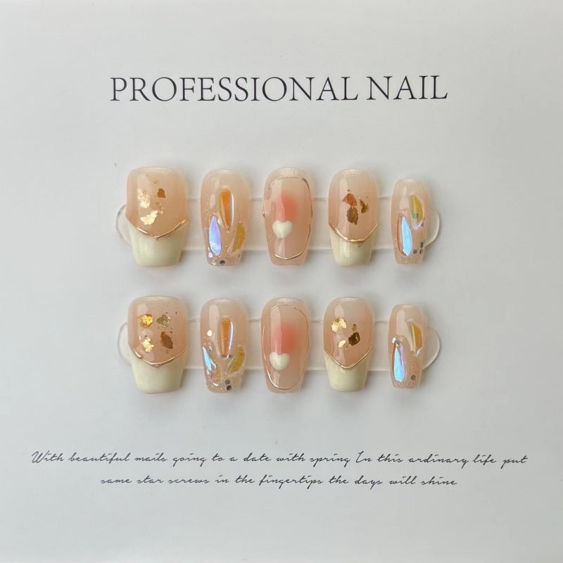 Wear Armor Nail Shaped Piece French Sequins Love Detachable