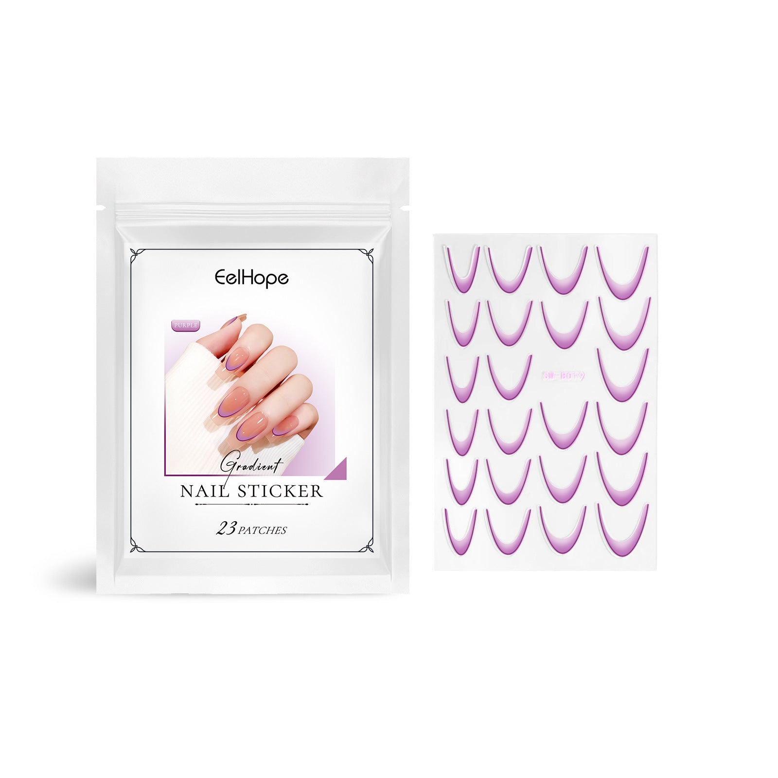 Eelhope Gradient Nail Sticker Simple Manicures Decoration