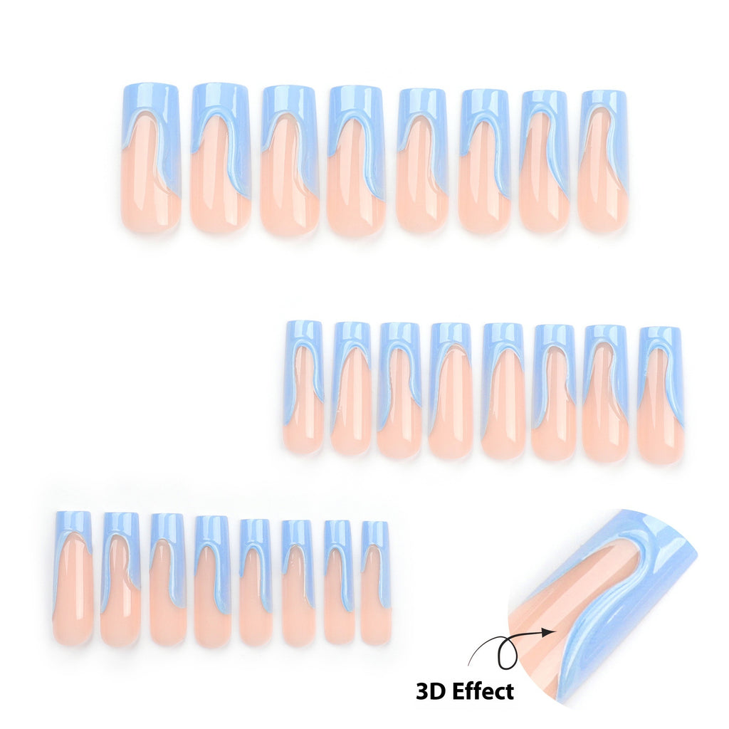 Sky Blue Manicure Rectangular Nail Tip