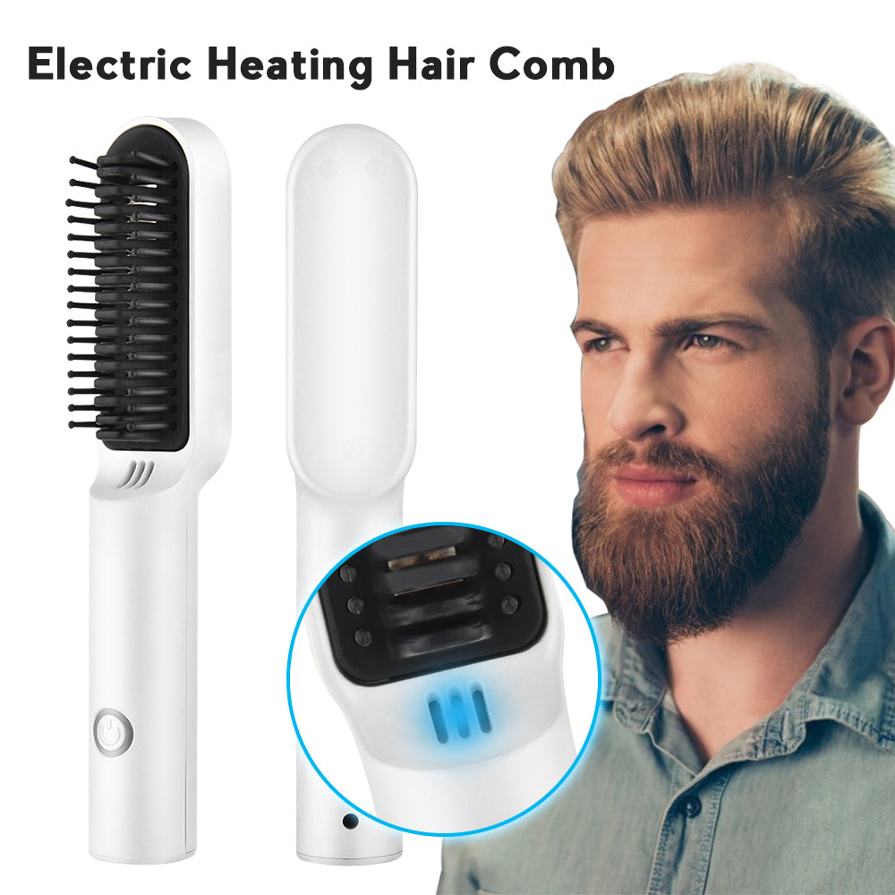 Cordless Curling And Straightening Comb For Barbershop