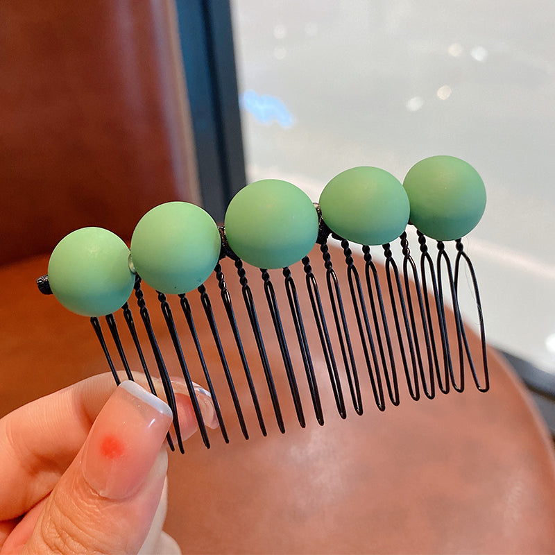 Summer Women's Candy Color Round Bean Hair Comb Organizer