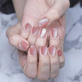 Peach Crystal Hand-worn Fake Nail Tip Nail Stickers Stickers Finished Product Nail Tip