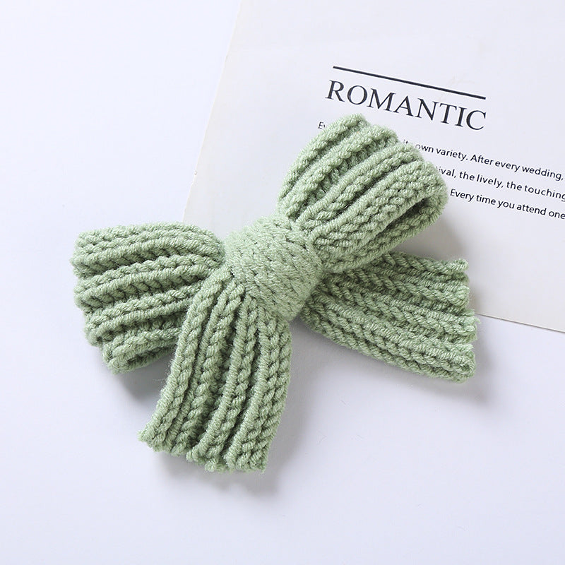 Girls' Yarn Bow Hair Maca Color Pair Clips