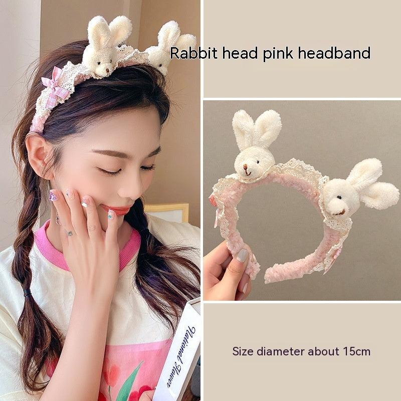Internet Celebrity Face Wash Mask Special Plush Headband