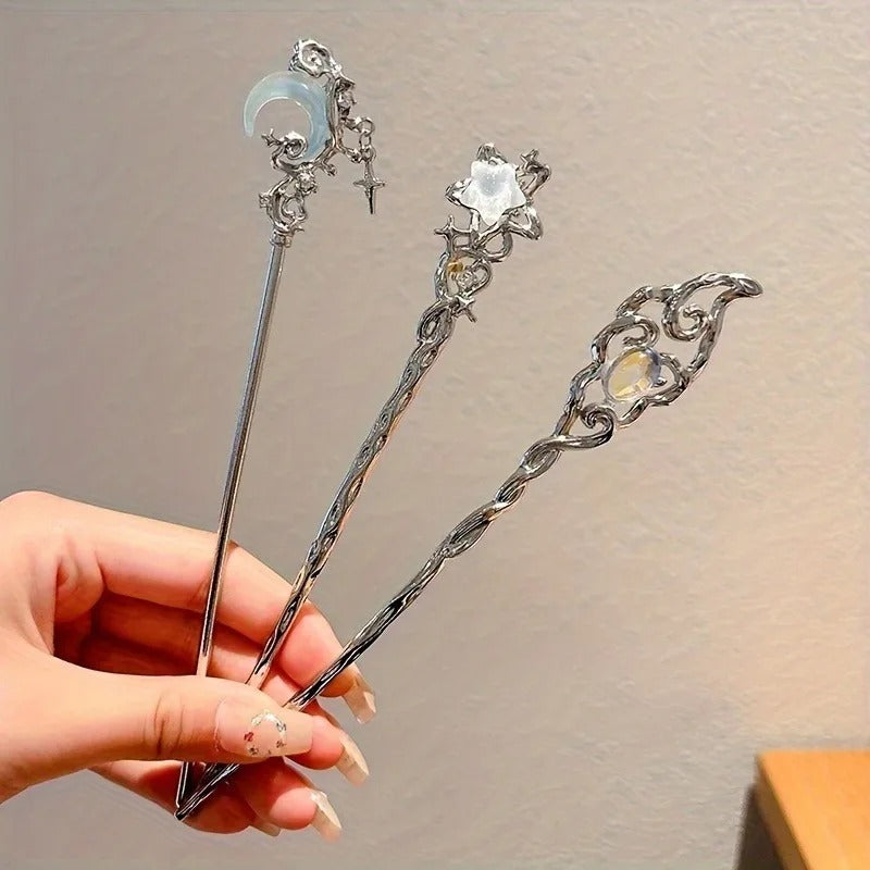 High-grade Starry Sky Moonstone Tassel Hairpin