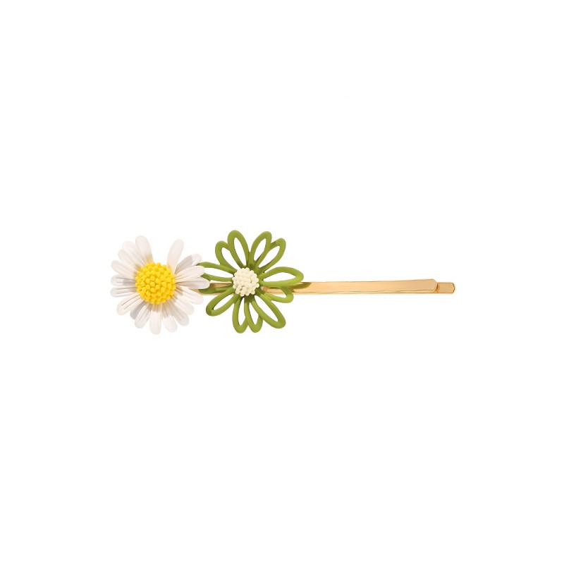 Chrysanthemum Flower Barrettes Side Broken Hair Clip