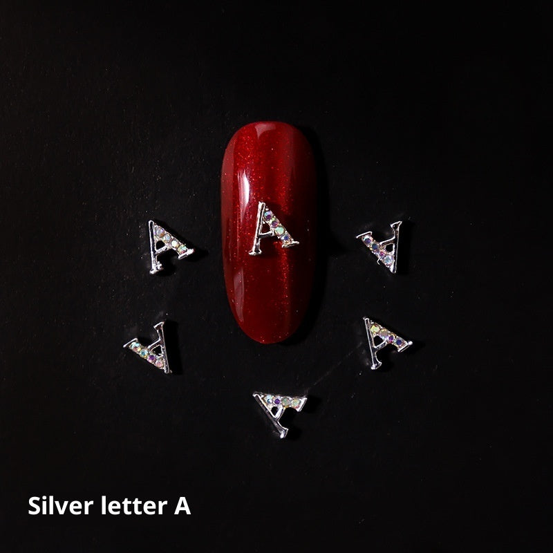Nail Crystal LZ Personality 26 Letters Alloy Ornament