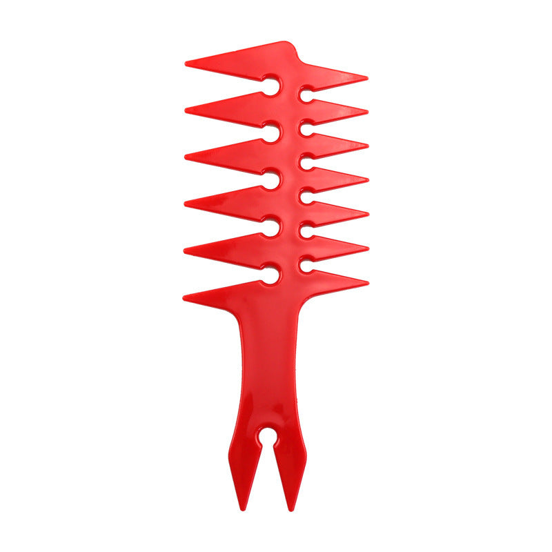 Men's Retro Electroplating Double-sided Oil Head Texture Comb Barber Big Back HeadHead Wide Tooth Fluffy Shape Comb