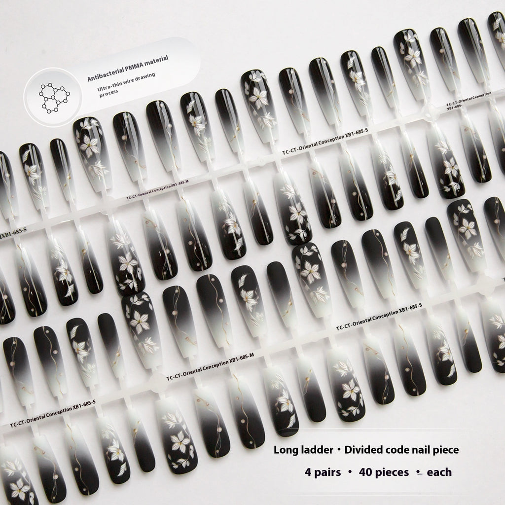 New Chinese Ancient Style Flower New Year Dark Prefabricated Nail Tip Wear Armor