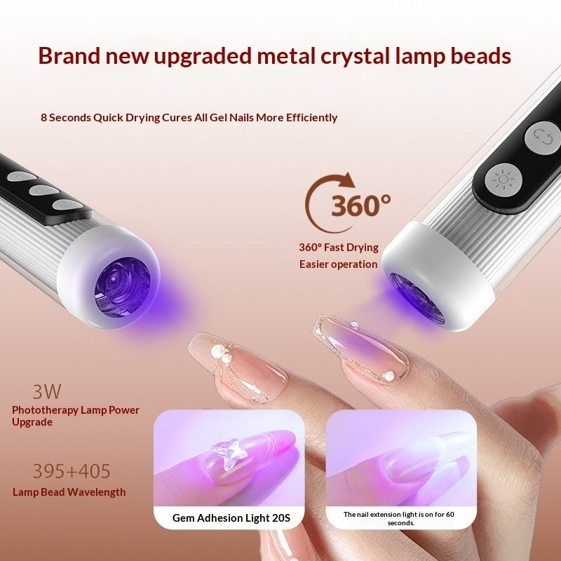 OEM 2-in-1 Electric Nail Grinder With LED Light Handheld Rechargeable Manicure Polishing Machine