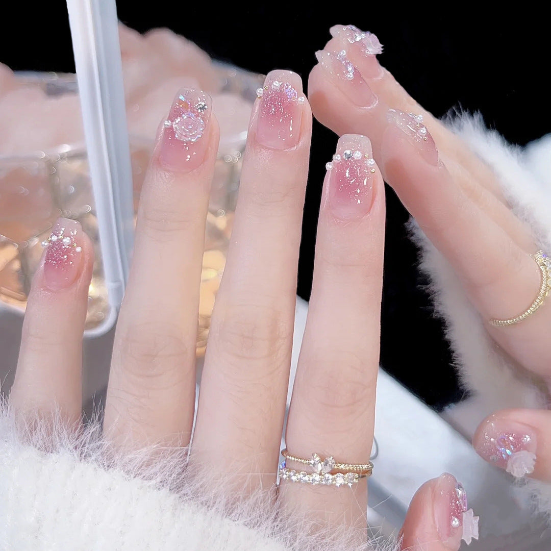 Camellia Nail Stickers Blush Pearl Piece