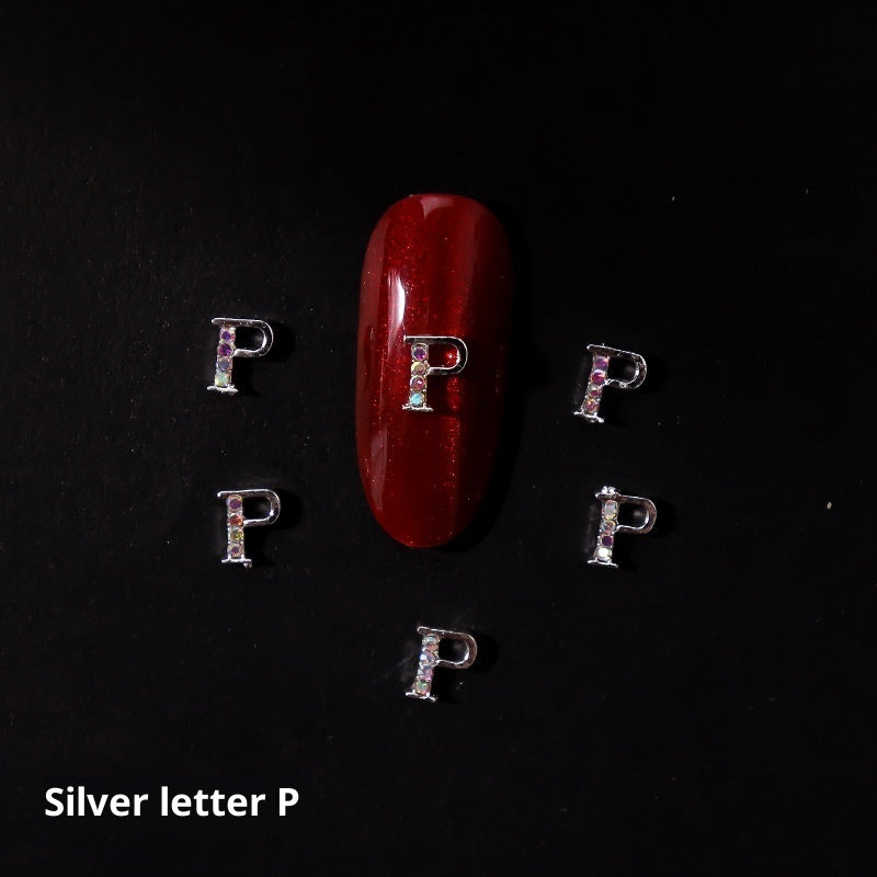 Cooc 26 Letter Alloy Nail Ornament Nail Crystal