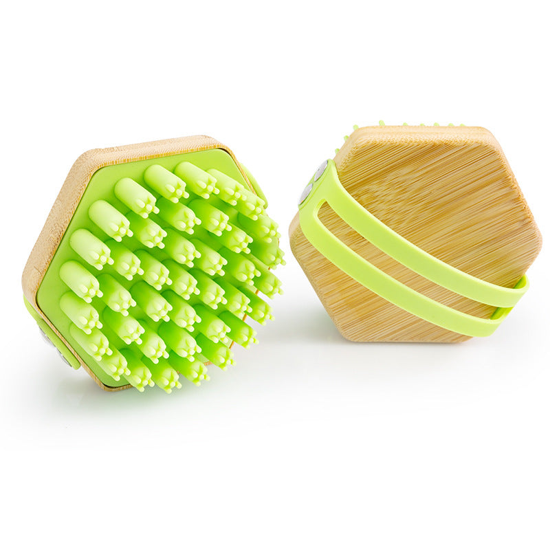 Bamboo Silicone Shampoo Back Massage Brush
