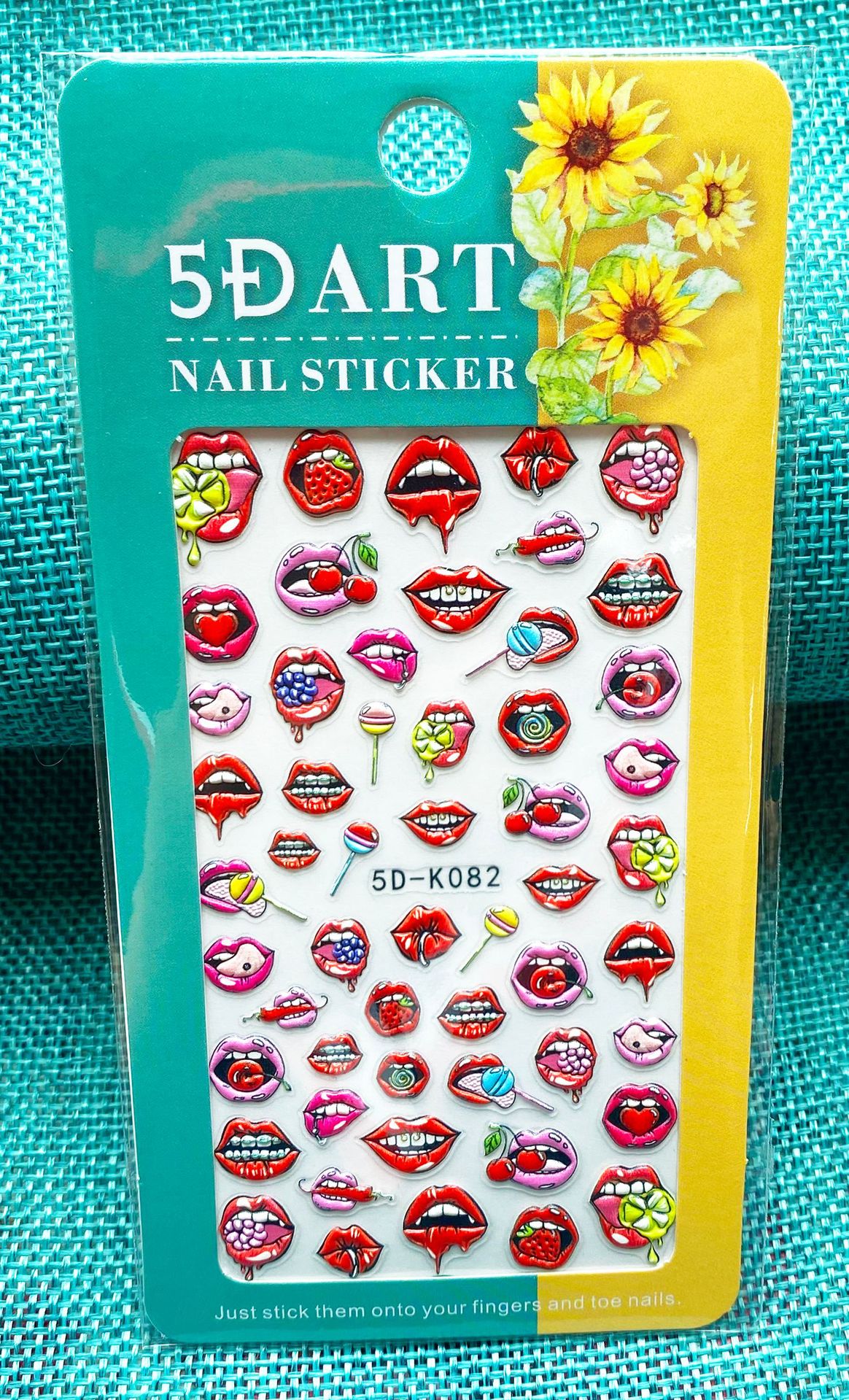 5D Art Embossed Nail Sticker Plaid Nail Sticker Three-dimensional Bow Nail Sticker Summer Nail Sticker