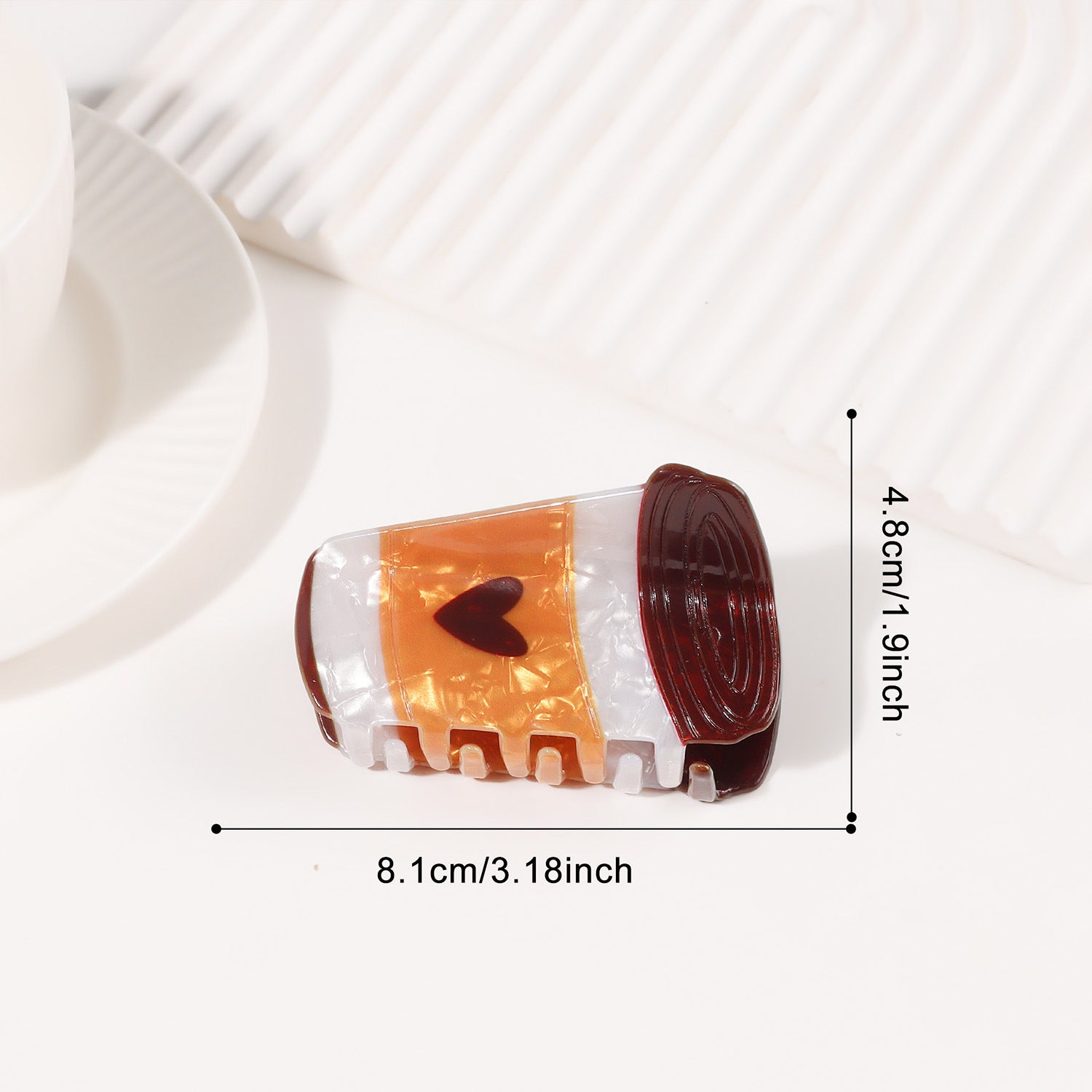 Croissant Coffee Hair Clip Shark Clip