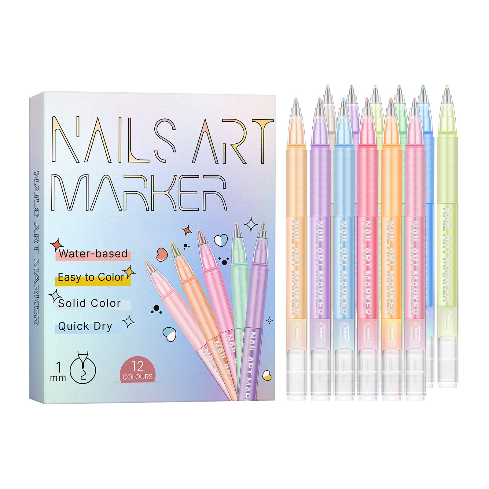 Painted Graffiti Nail Art Marker Highlighter And Outline Graffiti Pen Set
