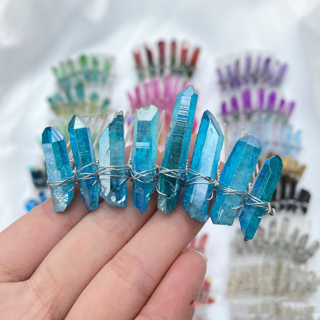 Natural Crystal Hair Comb Bridal Party