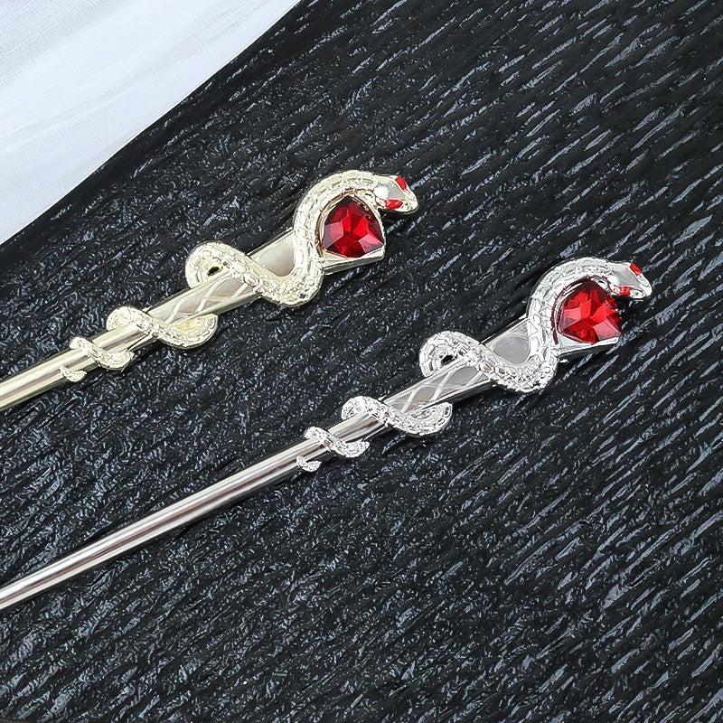 New Versatile Alloy Hairpin Snake-shaped Gem Hair Accessory