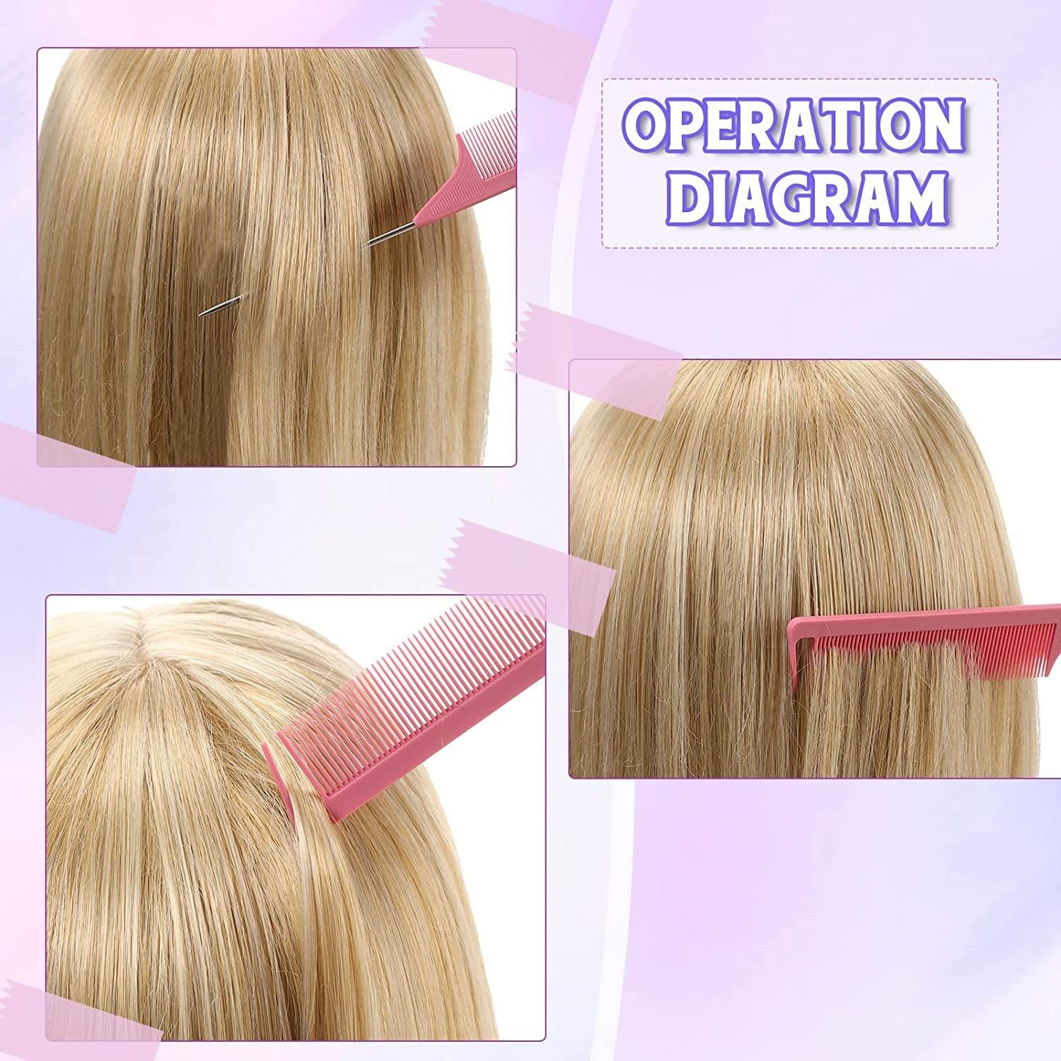 Dyeing Comb Multi-Effect Edge Control Eyebrow Brush Hair Fixing Mouse Tail Clamp