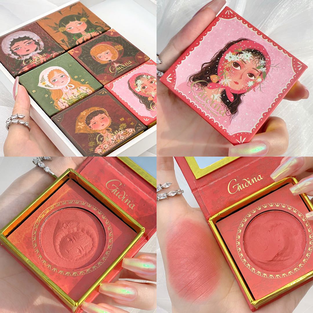 Gudina Monochrome Blush Maple Leaf Retro Vitality Girl Nude Makeup Natural Service