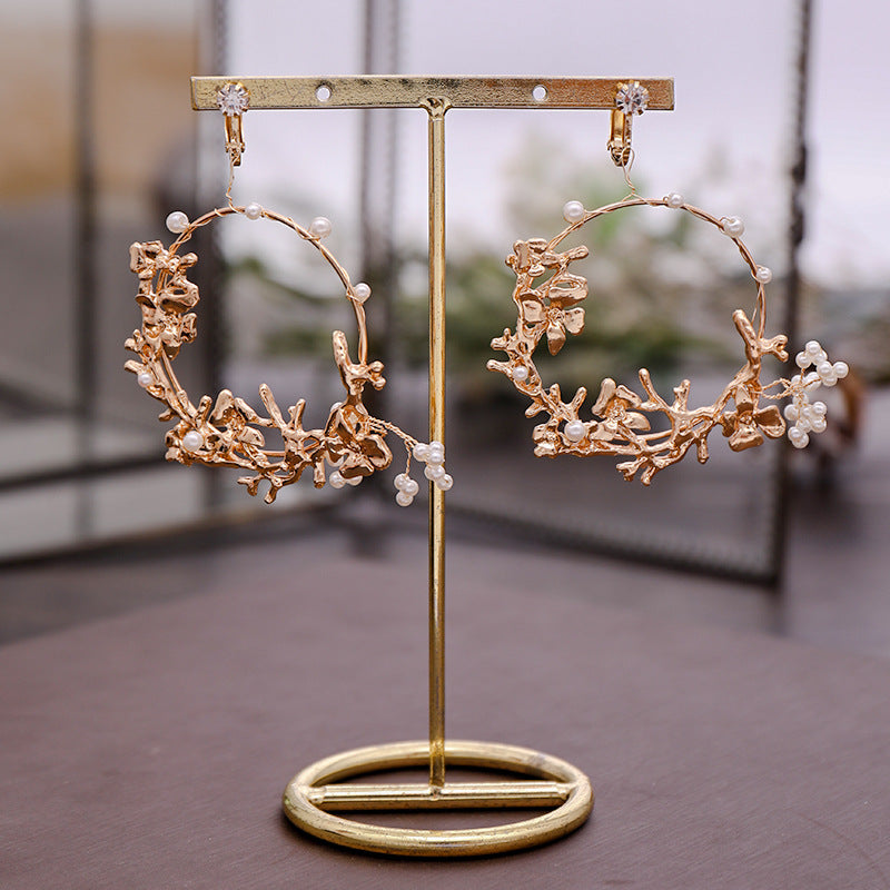 Ladies Alloy Pearl Full Circle Bridal Crown Tiara