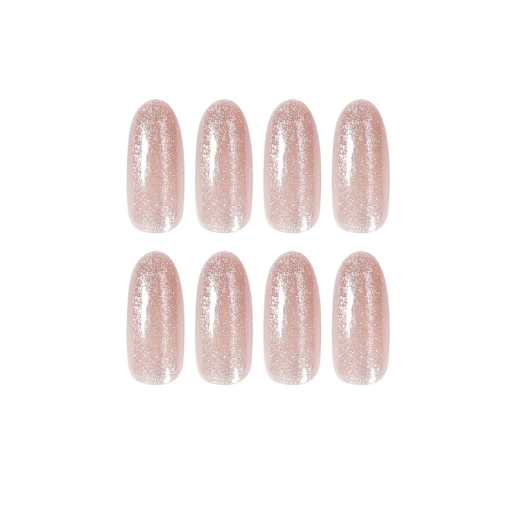 Tan Long Crystal Cat Eye Soft Nail