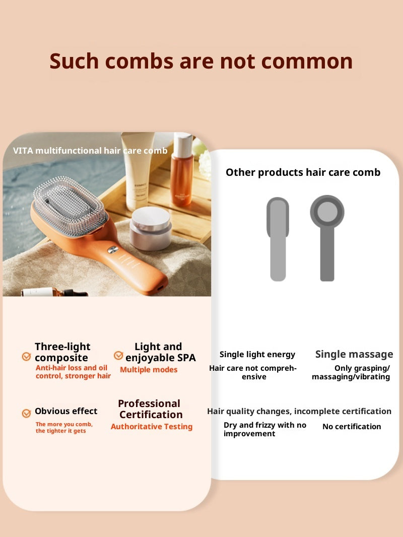 Red Light Hair Growth Comb Oil Control Comb Hair Care Comb Blue Light Loss Scalp Massage Comb.
